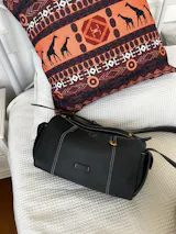 The Verona - Black Leather Top-Handle Crossbody Bag