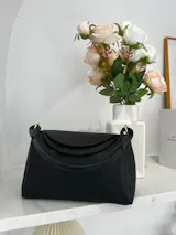 Elaina - Everyday Black Leather Crossbody Shoulder Bag