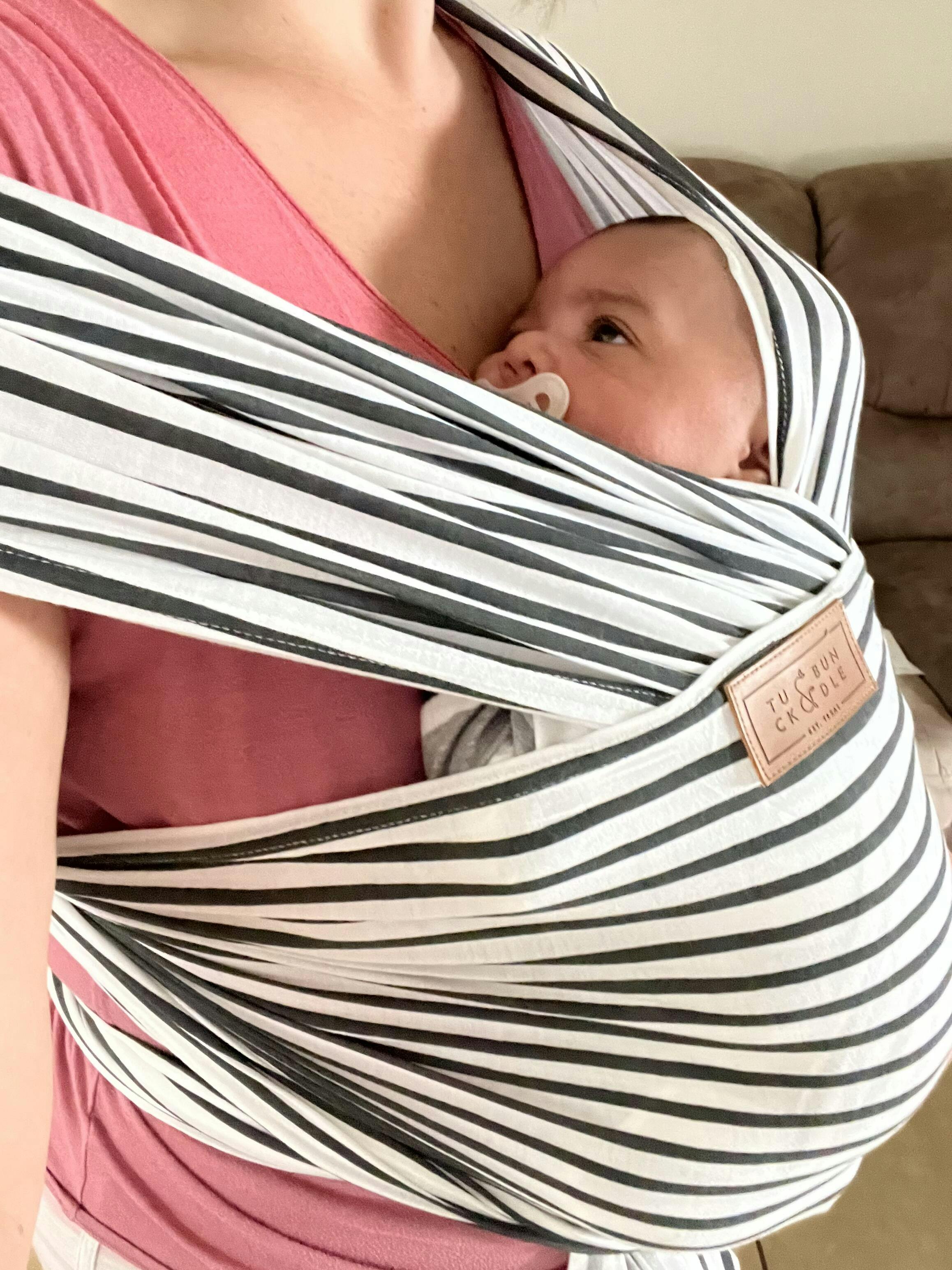 Striped Baby Wrap Carrier Lightweight, Breathable, &