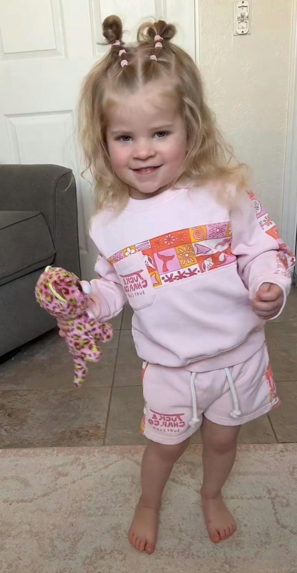 Girls Retro Coastal Surf Club Crewneck- Pink