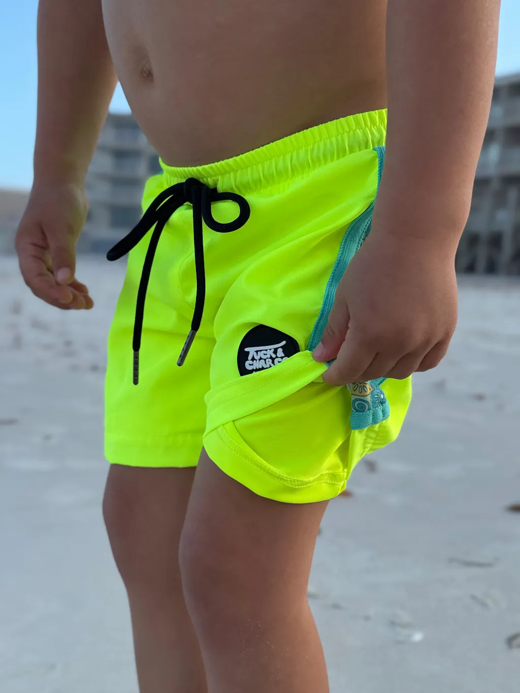 Neon Yellow Boys Hybrid Boardshorts – Retro Coastal