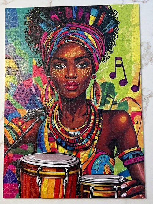 Vibrant African Drummer Jigsaw Puzzle