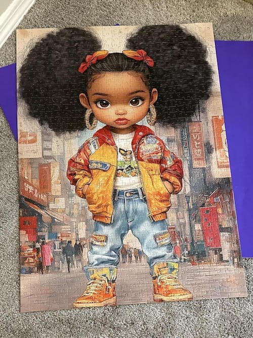 Stylish Girl in Street Fashion Jigsaw Puzzle