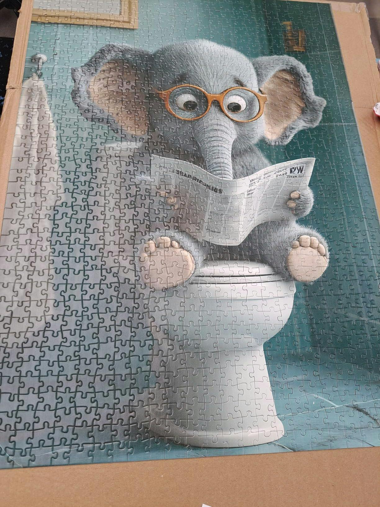 Playful Elephant in Glasses Jigsaw Puzzle – Tucocoo