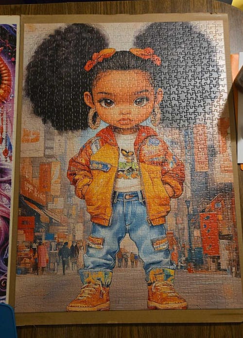 Stylish Girl in Street Fashion Jigsaw Puzzle