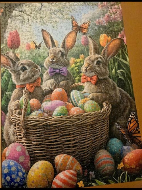 Easter Bunnies and Colorful Eggs Jigsaw Puzzle