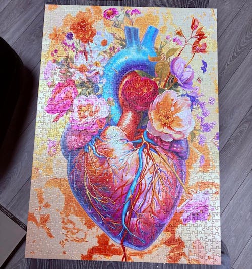 Floral Heart Anatomy Jigsaw Puzzle