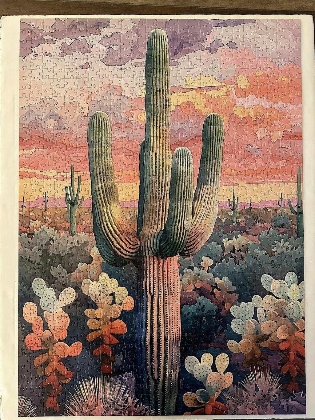 Desert Cactus Sunset Jigsaw Puzzle