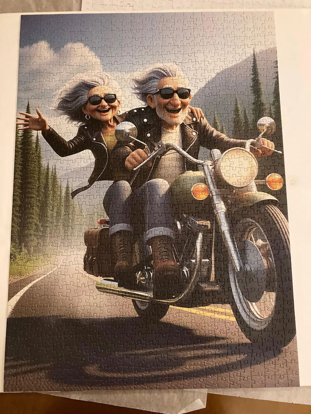 Biker Couple Adventure Jigsaw Puzzle