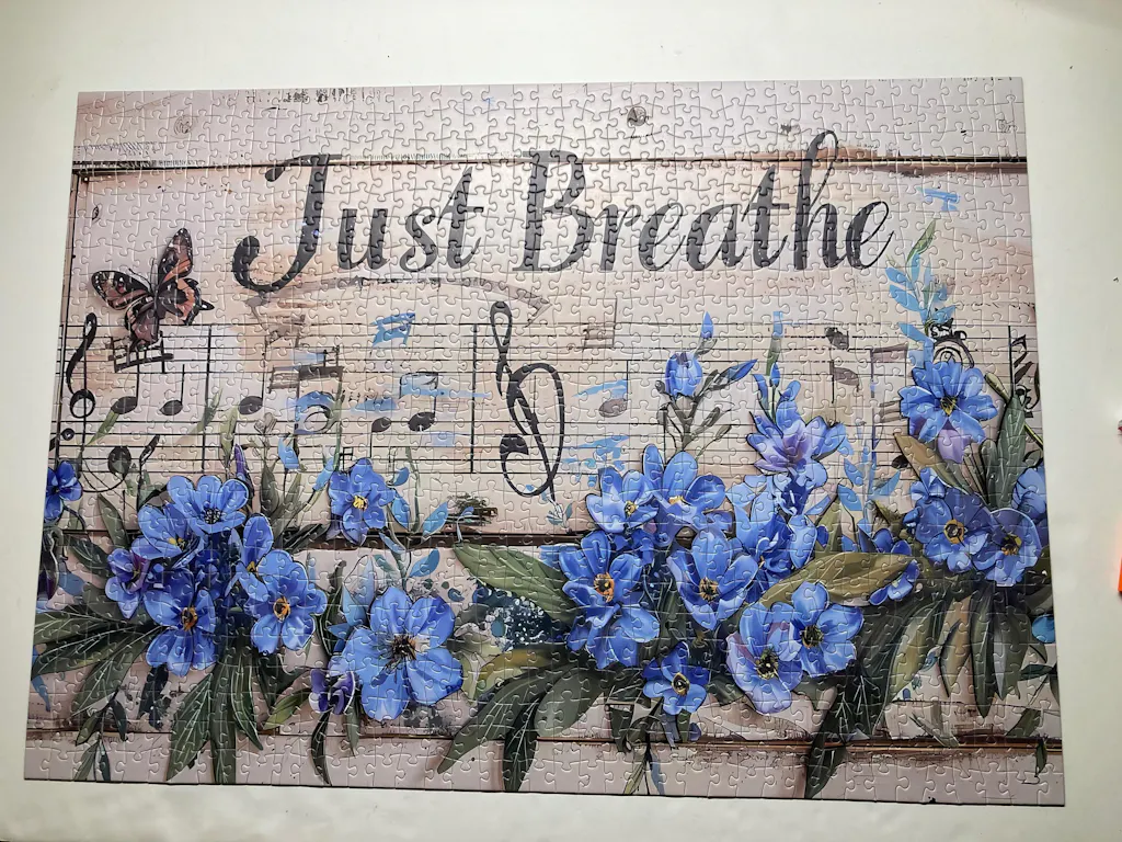 Just Breathe Floral Jigsaw Puzzle