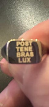 Solid Gold Engravable Cushion Signet Ring - 18k, 14k, 10k