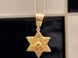 Star of David Filigree Pendant with Garnet or Citrine – Optional Chain