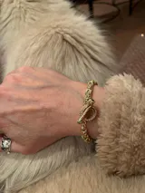 Byzantine Chain Bracelet – 7+1 in. Adjustable Toggle Clasp with Gemstone accent, 5.5 mm Width