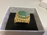 Filigree Statement Ring with Green Aventurine