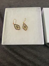 Elegant Black Spinel Turkish Drop Earrings