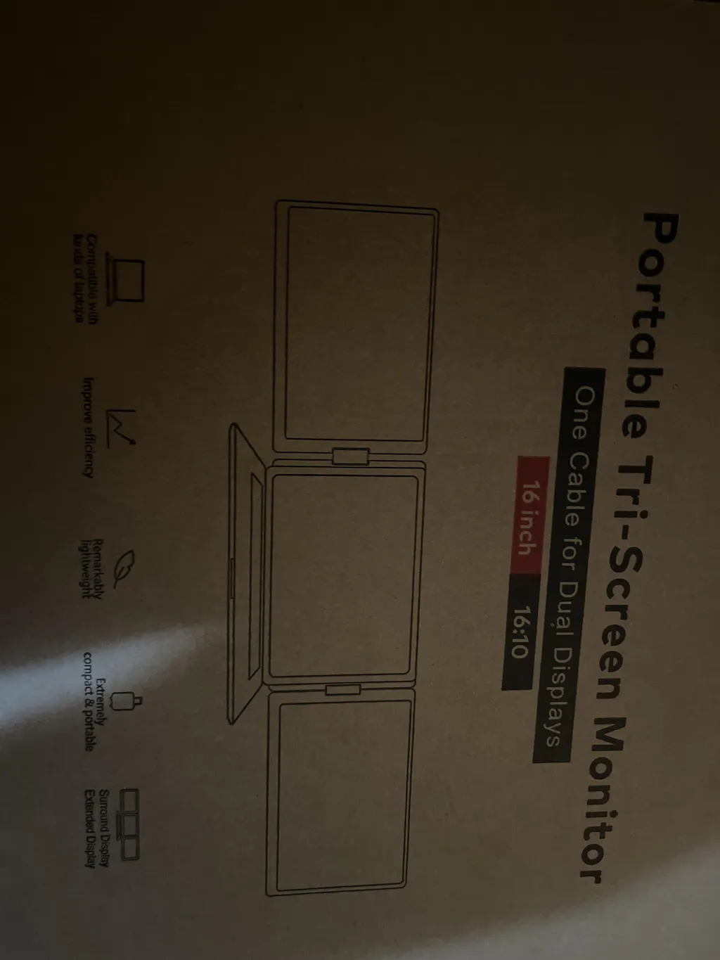 TUTT 16” Dual Portable Monitor | Single Cable Connection | 16:10 Ratio IPS, Stand-Alone Design | Windows, MacBook | S900