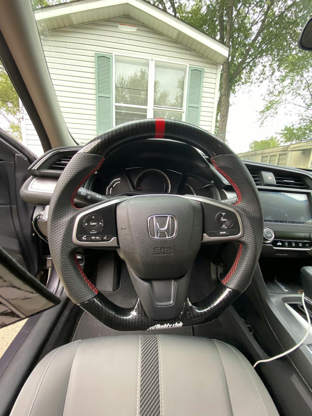 Racing Spec Steering Wheel for 2016 2021 Honda Civic Two Step