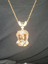 Bleeding Jesus Pendant with Bird Bail | 925 Silver/10K Gold | CZ, Moissanite, Lab Diamond | Hip Hop Bling Religious Necklace