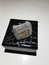 Custom Iced Out Championship Ring, 925 Sterling Silver & VVS Moissanite, Personalized Hip Hop Bling Ring, Men's Statement Jewelry