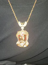 Bleeding Jesus Pendant with Bird Bail | 925 Silver/10K Gold | CZ, Moissanite, Lab Diamond | Hip Hop Bling Religious Necklace