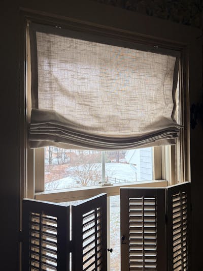 Custom Relaxed Roman Shades Cord Lift