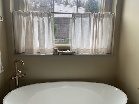 Liz Linen Pleated Cafe Curtains