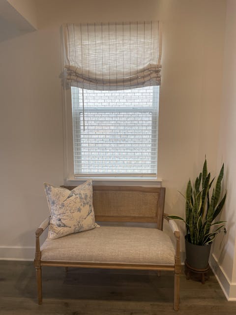 Custom Relaxed Roman Shades Cord Lift