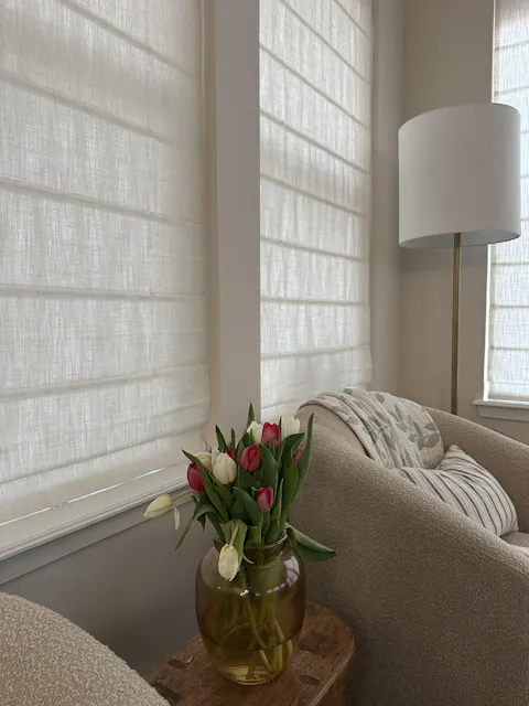 Liz Linen Roman Shade Cordless