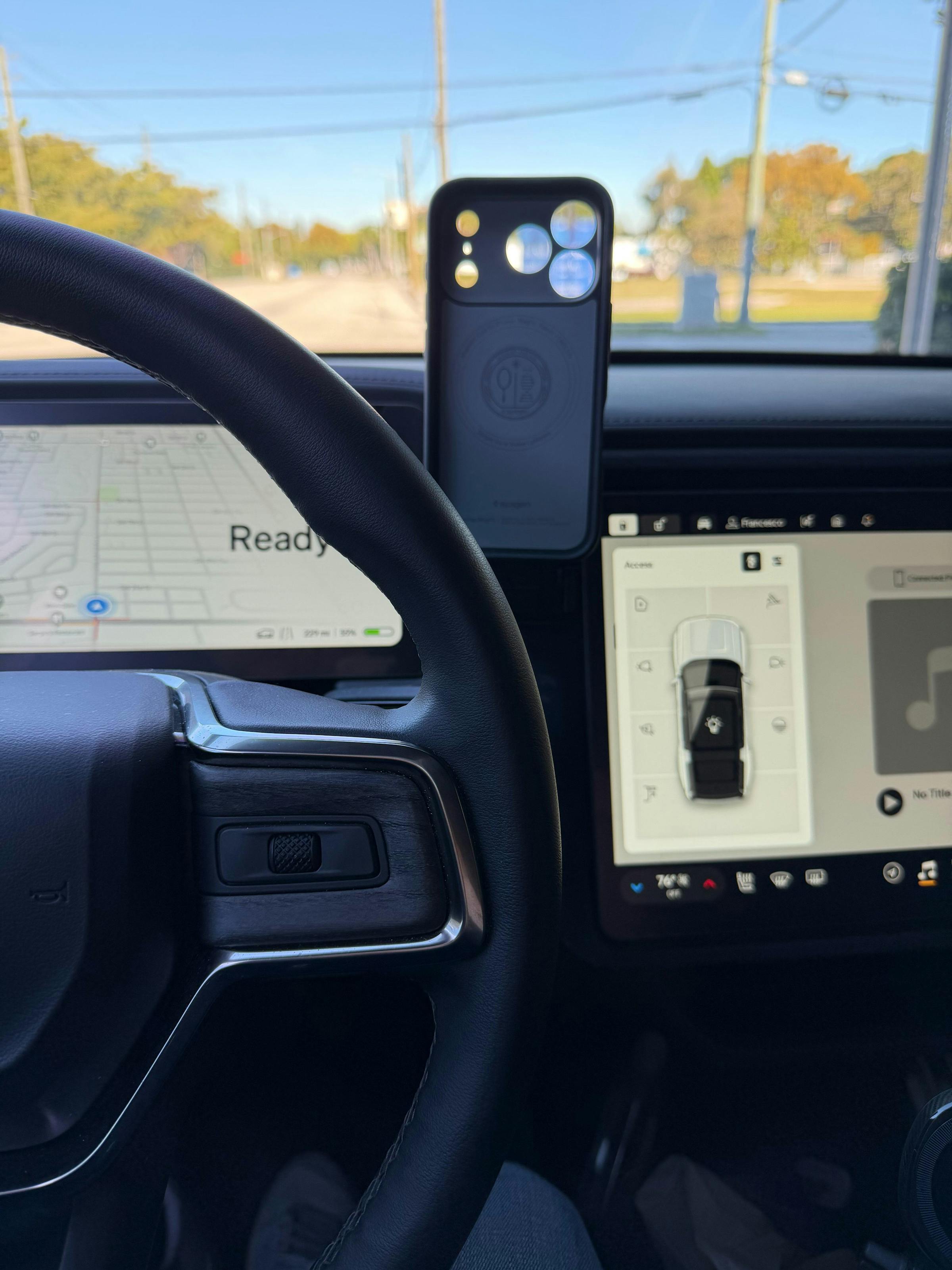 Dashboard Phone Mount/Charger | MagSafe Compatible iPhone Holder for Rivian R1T & R1S 2021-2026