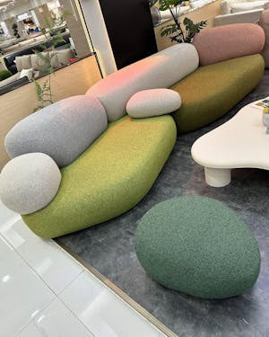 Pebble Cobblestone Curved Fabric Sofa – Artistic Rock-Inspired Modular Design Sofa Set for Living Room