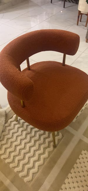 Ciora- Mid Century Sherpa Boucle Accent Chair- Round Upholstered Barrel Arm Chair for Small Spaces