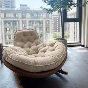 Celyra- Nordic Modern Accent Wide Base Tufted Armchair Rocking Accent Chair for Reading Room or Living Room