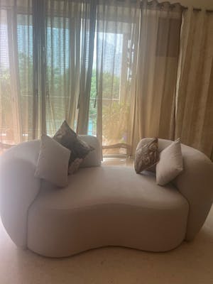 SkyHaven Cloud Lounge Sofa - Ultra-Soft Curved Couch for Minimalist Living Rooms