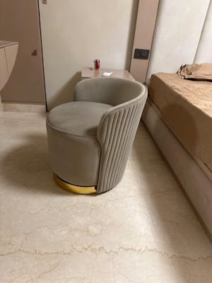 Seraphine Vanity Chair Fabric Foam and Wood Quilted Accent Makeup Stool Modern Luxury Seating for Bedroom and Dressing