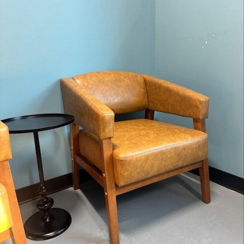 Irelis- Mid Century Upholstered Armchair with Tight Back, Seat Cushion and Solid Wood Legs