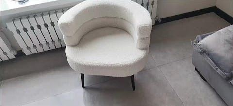 LuxeLamb Boucle Armchair – Modern Single Sofa for Living Room, Bedroom & Luxury Reception Areas