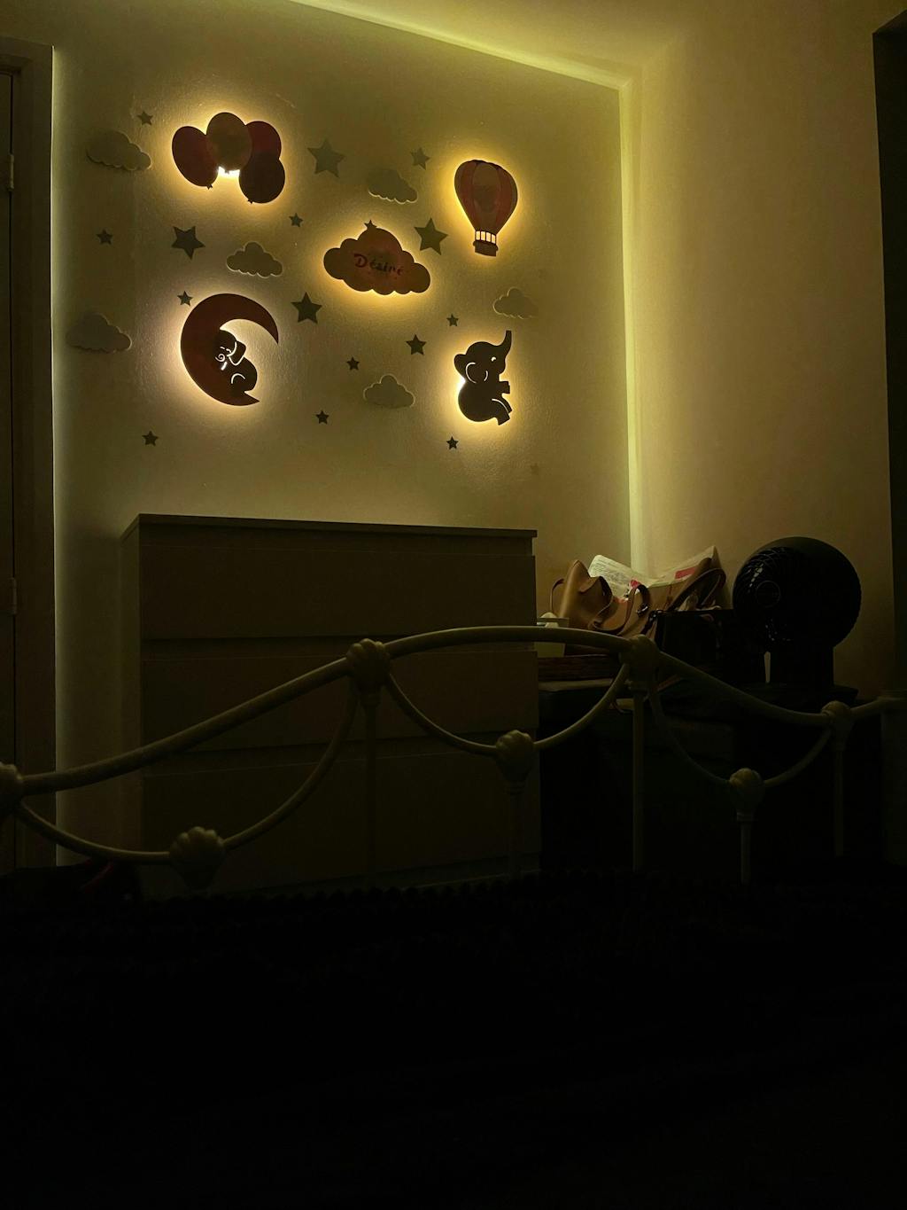 Personalised Wooden Baby's Room Wall Light Set