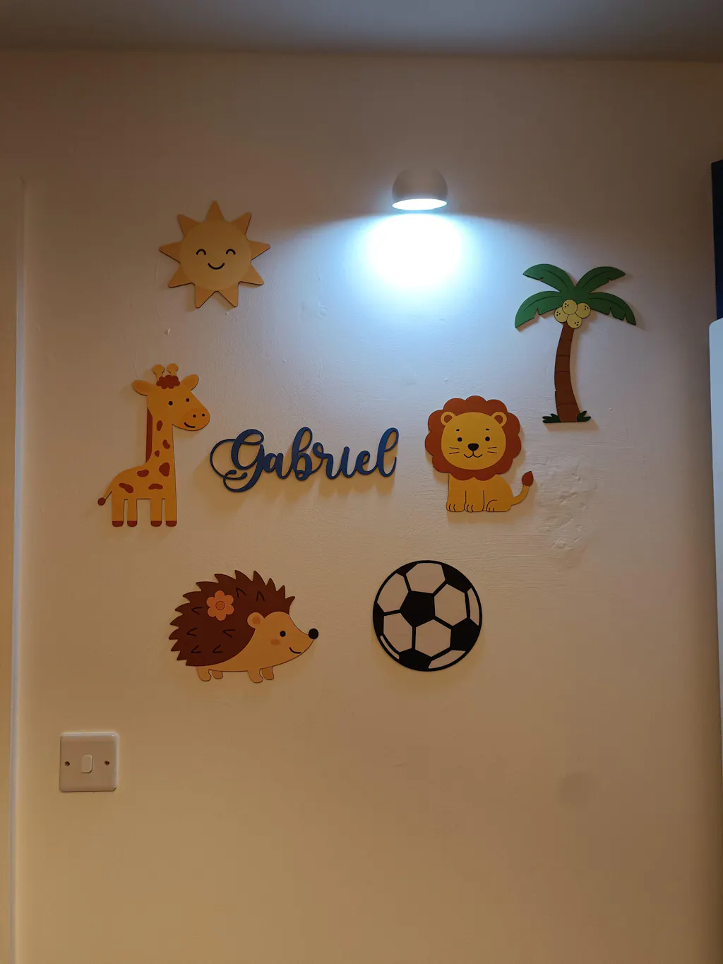 Personalised Wooden Nursery Name Sign – Cute Animal Themes
