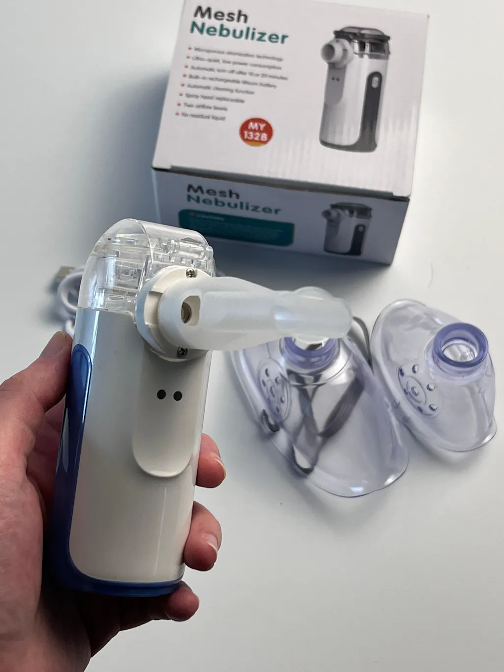 UKKITEK Portable Nebulizer Rechargeable USB-C, Nebulizer for Adults and Kids, Hand-HELD Spray Nebulizer Machine , Easy to Use & Clean, Efficient Atomization for Home and Travel Use