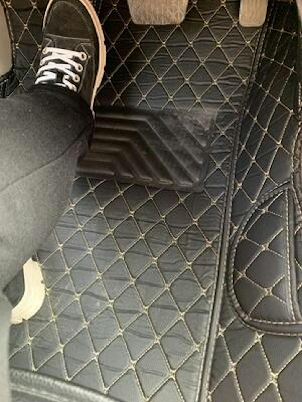 Black & Beige Stitching Custom Car Floor Mats Ultra Car Mats