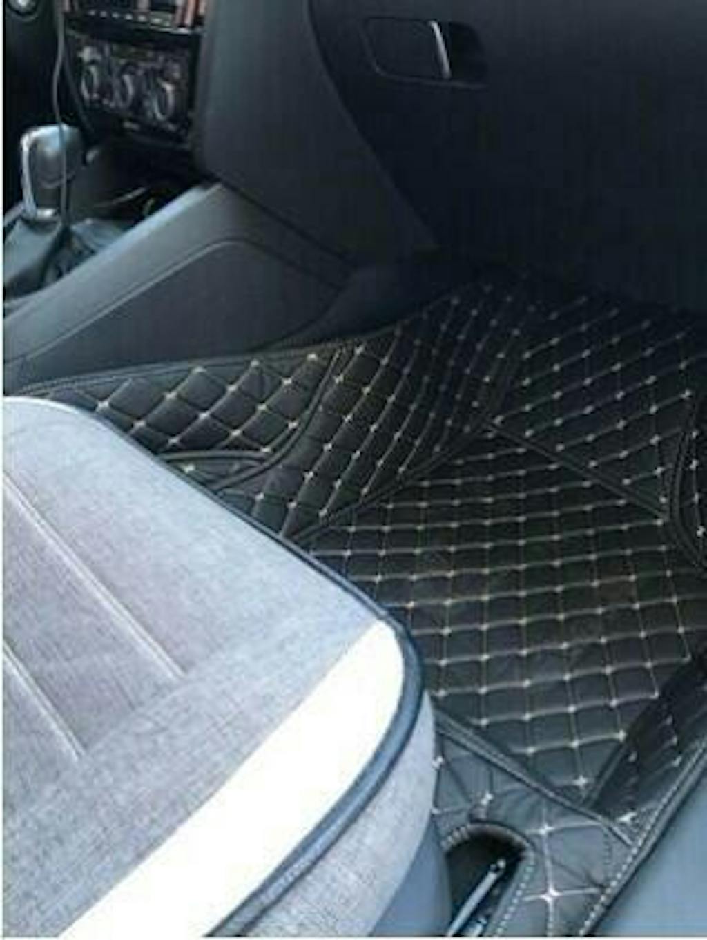 Black & White Stitching Custom Car Floor Mats – Ultra Car Mats