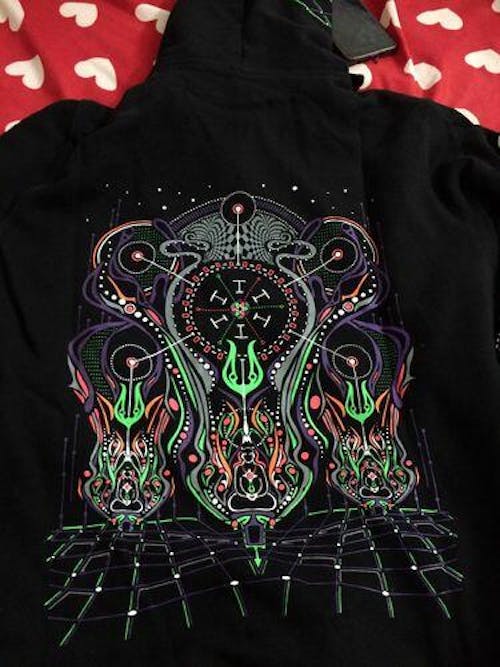 Spiritual Network Cotton Hoodie UV Reactive