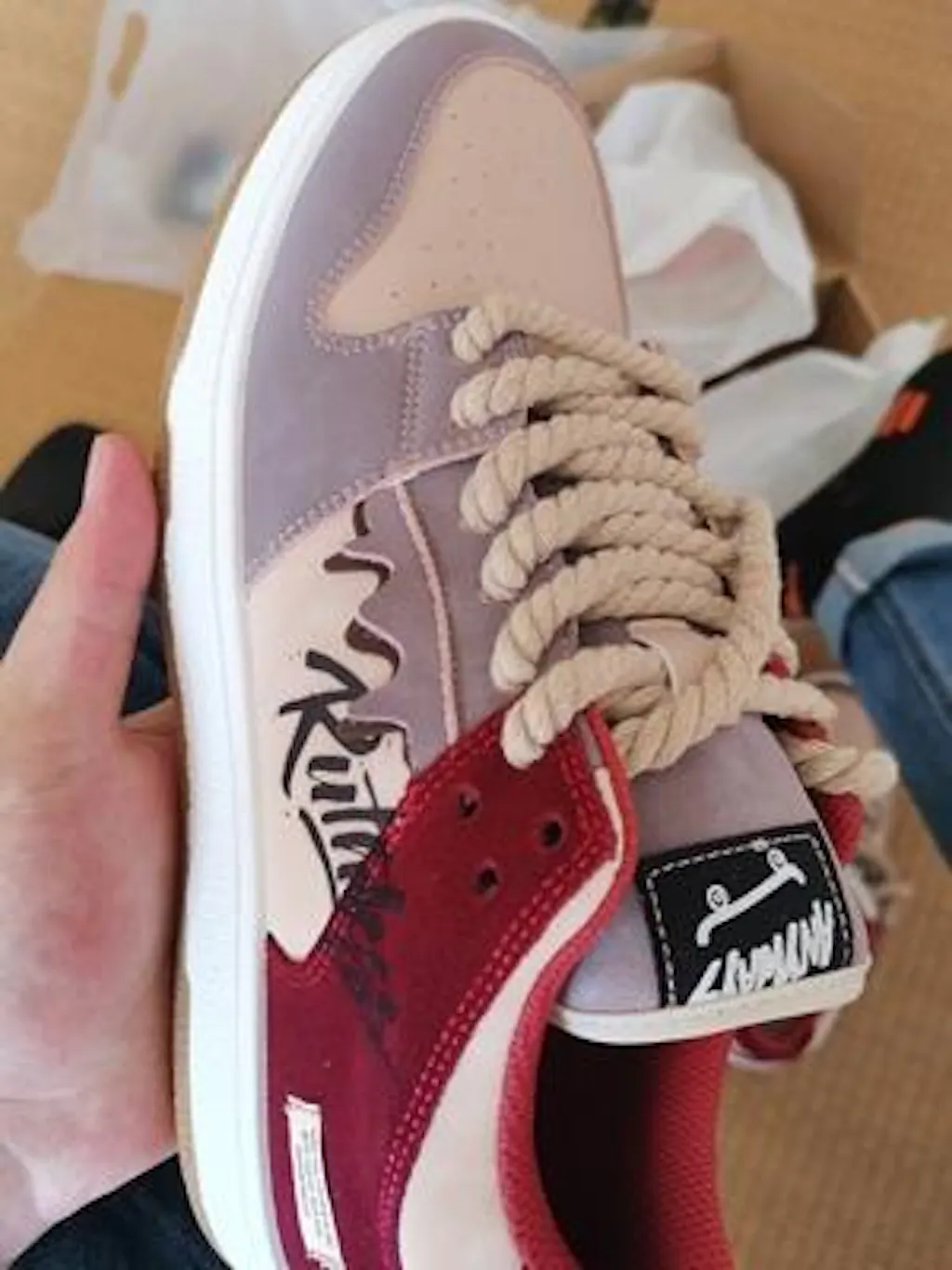 Distressed Graffiti Skateboard Shoes, Men's Sneakers