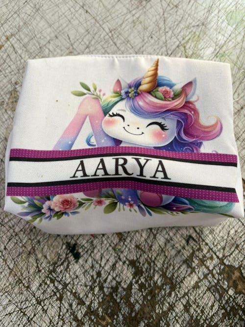 Personalized Unicorn Printed Box Pouch for Kids