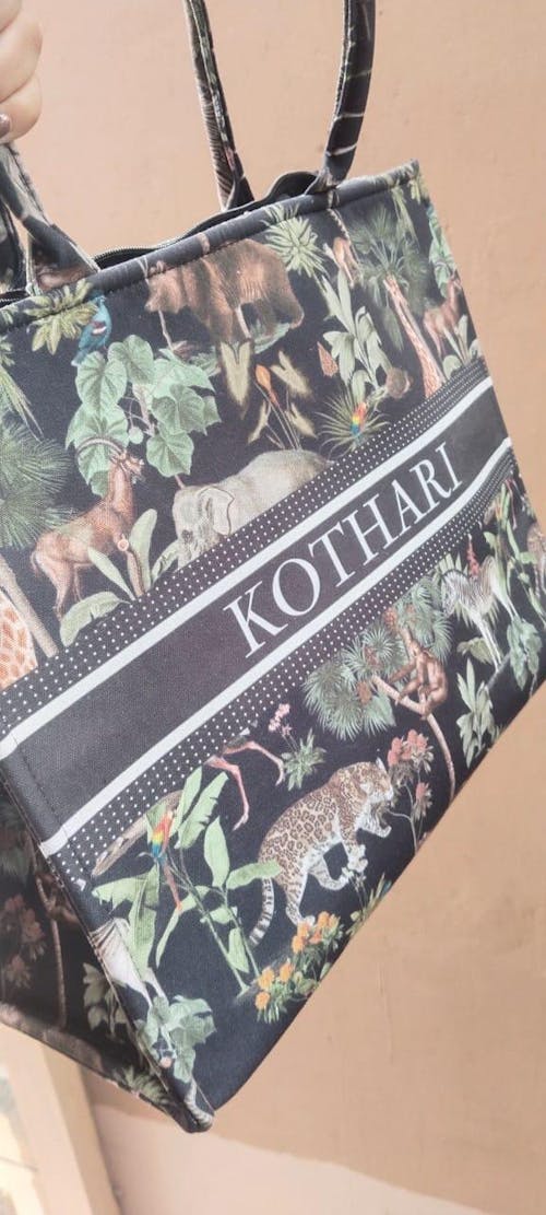 Customized Jungle Theme Box Tote Bag