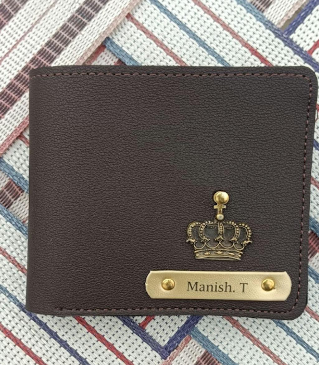 Personalised Men's Wallet With Charm - Black