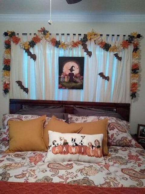 Personalized custom dog & couple canvas print canvas art Halloween - 2398