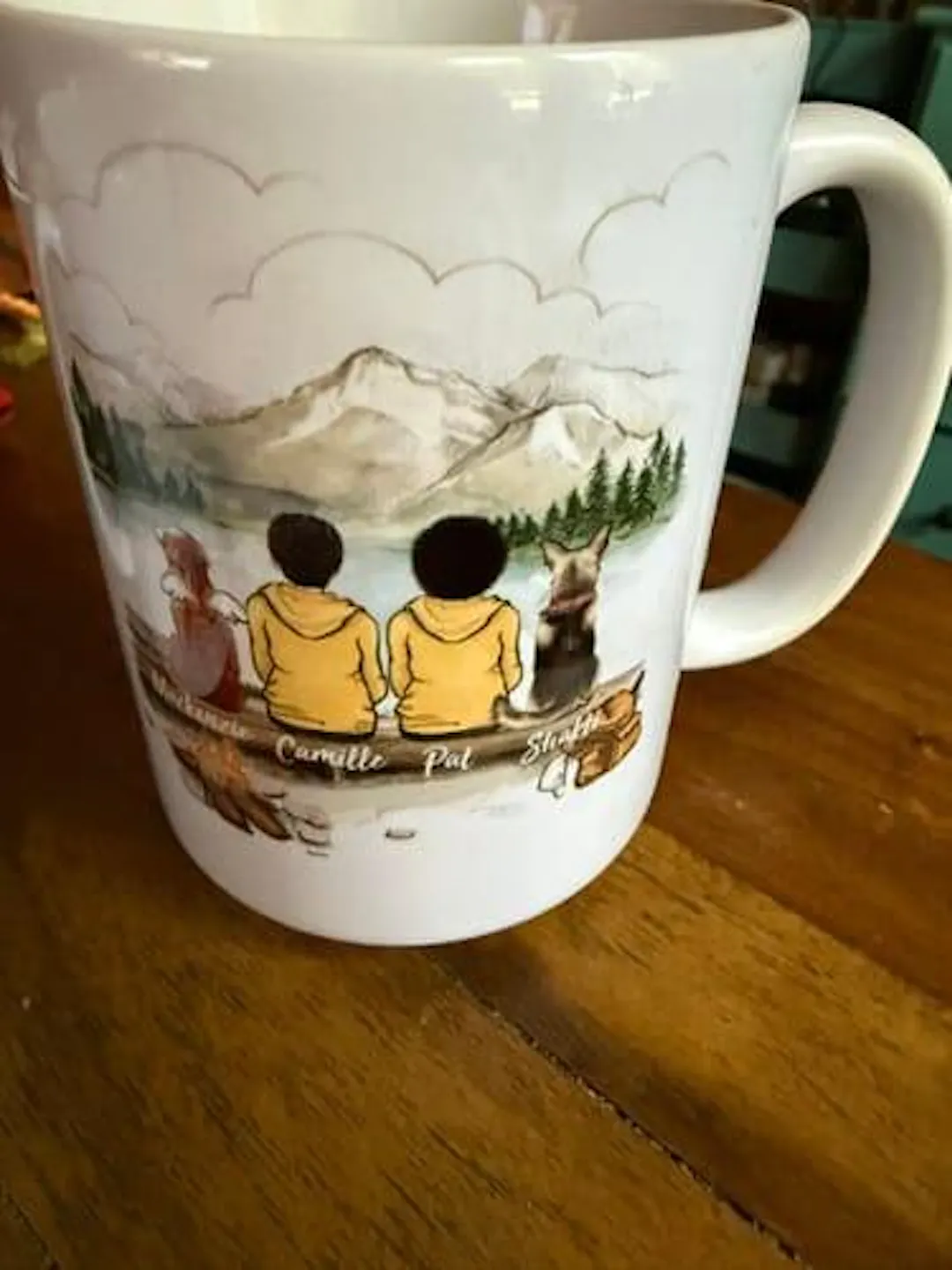 Pet Memorial Mug - Personalized Dog Memorial Gifts - Rainbow Bridge - They Still Talk About You Mug - Wooden Dock