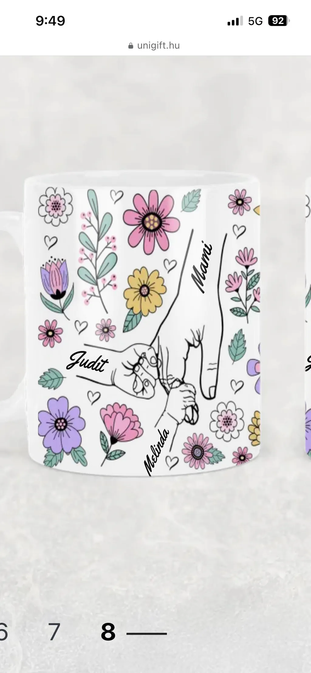 Egyedi Virágos Bögre Anyának Akár 6 Névvel