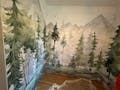 Kindertapete Tannenwald Aquarell
